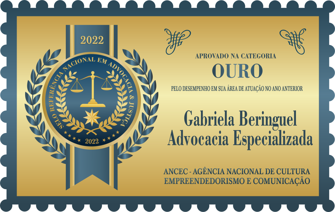 Selo de Referência Nacional em Justiça & Advocacia, categoria Ouro